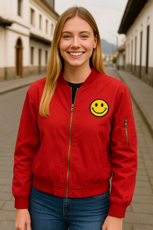 CHAQUETA DAMA ROJA CARITA FELIZ