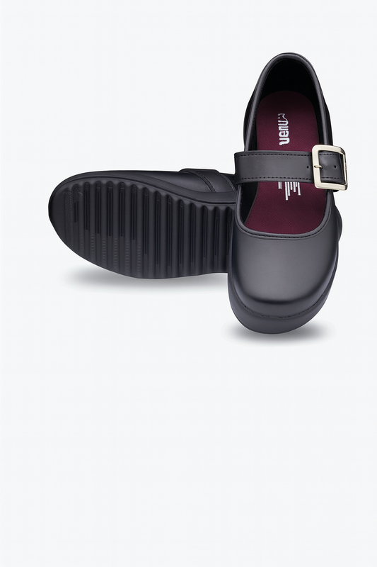 ZAPATOS ESCOLARES DE NIÑA CON HEBILLA METÁLICA AJUSTABLE
