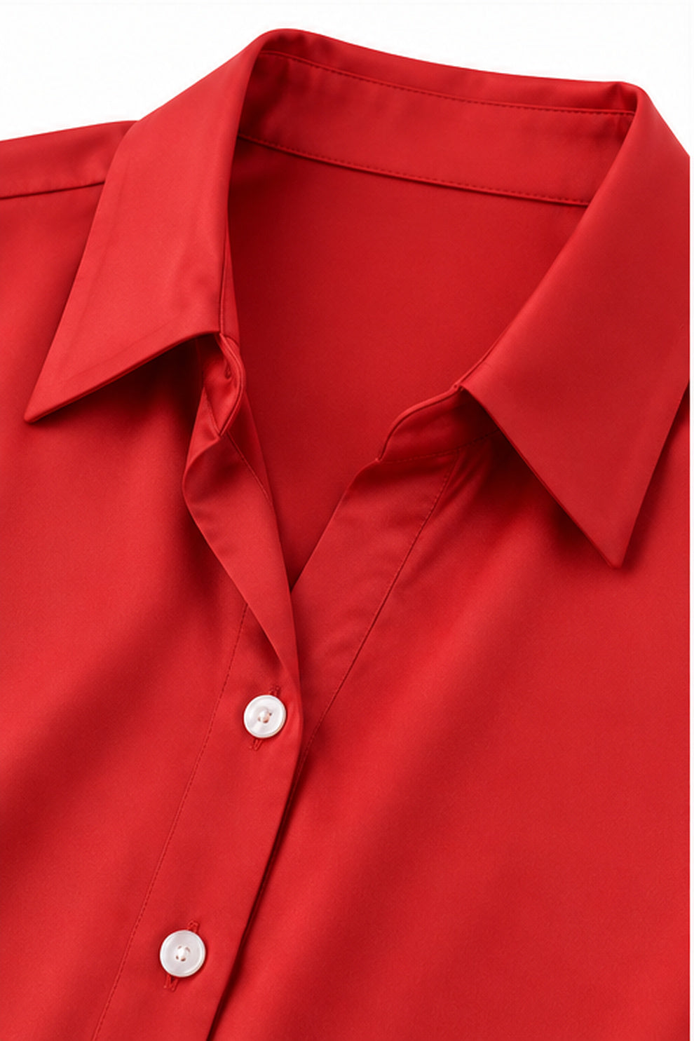 BLUSA CAMISERA ELEGANTE ROJA/ CREMA