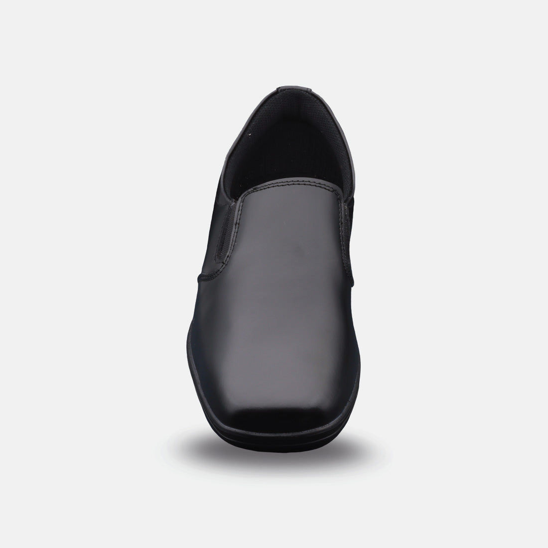 ZAPATO NEGROS DE CUERO TIPO MOCASÍN CON ABERTURA ELÁSTICA