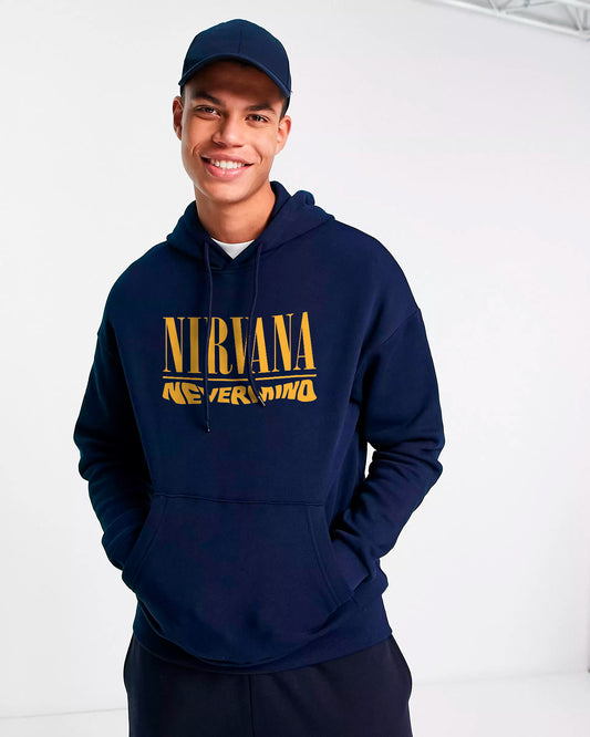 HOODIE AZUL MARIN NIRVANA