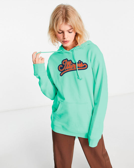 HOODIE VERDE AGUA ILLINOIS COLORES
