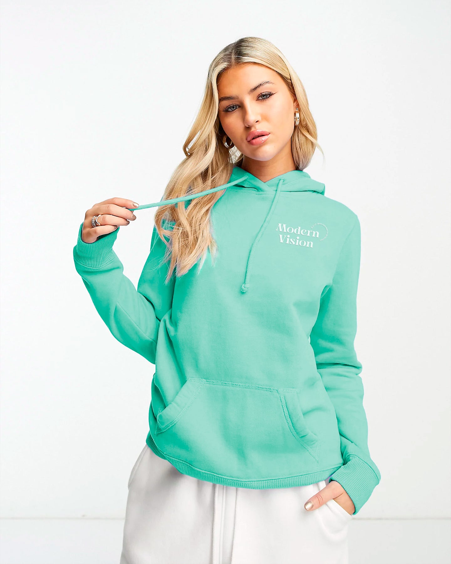 HOODIE VERDE AGUA LIFE IS GOOD