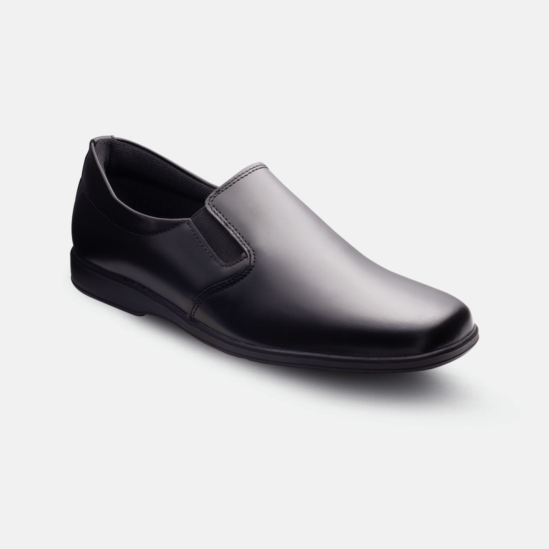 ZAPATO NEGROS DE CUERO TIPO MOCASÍN CON ABERTURA ELÁSTICA