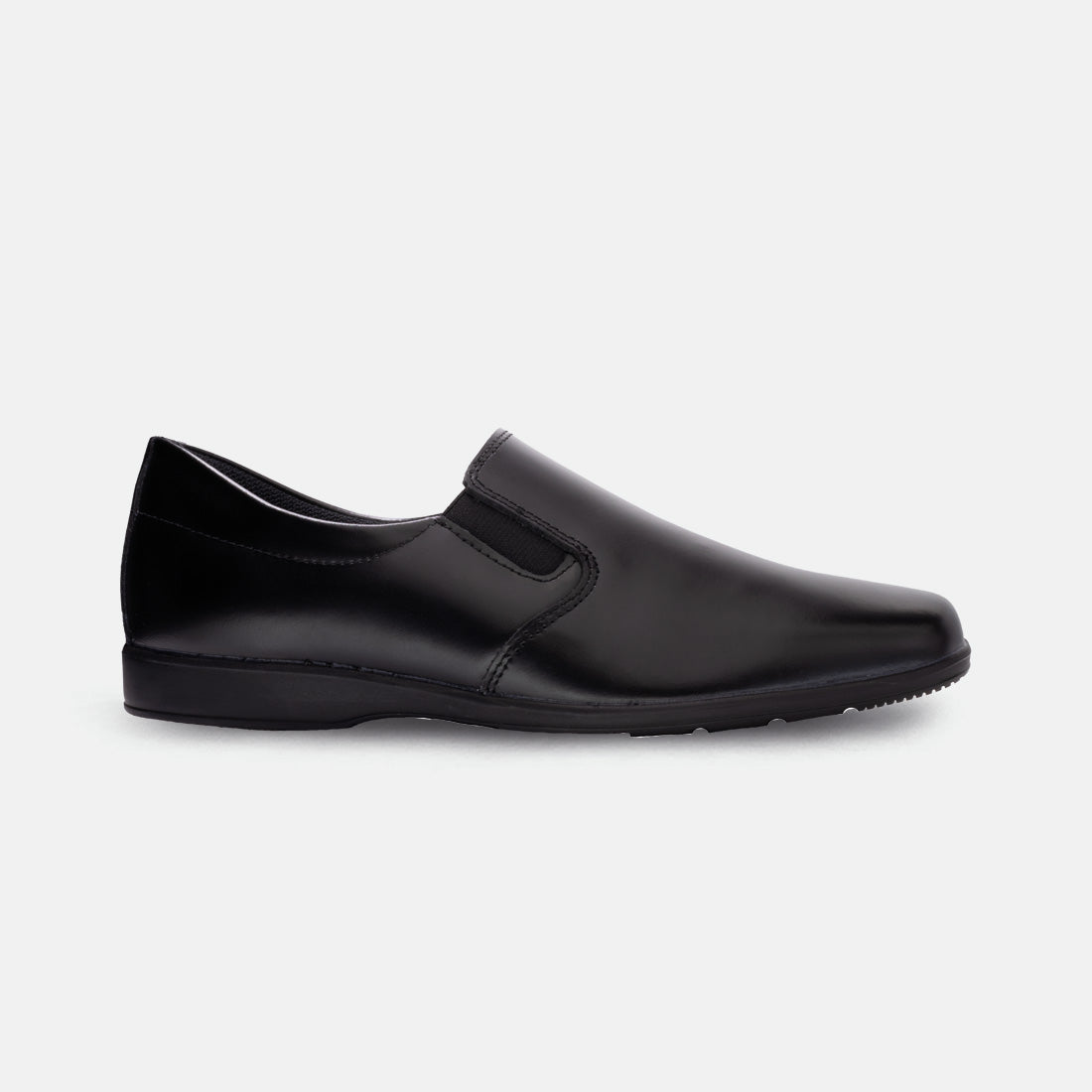 ZAPATO NEGROS DE CUERO TIPO MOCASÍN CON ABERTURA ELÁSTICA