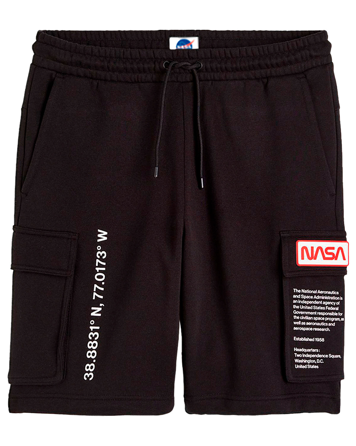 SHORT CARGO NASA NEGRO