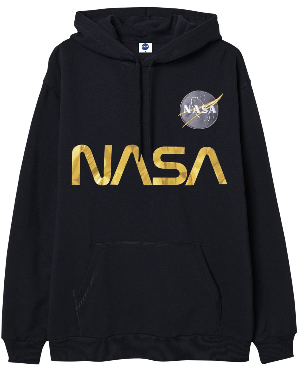 HOODIE NASA NEGRO GOLD