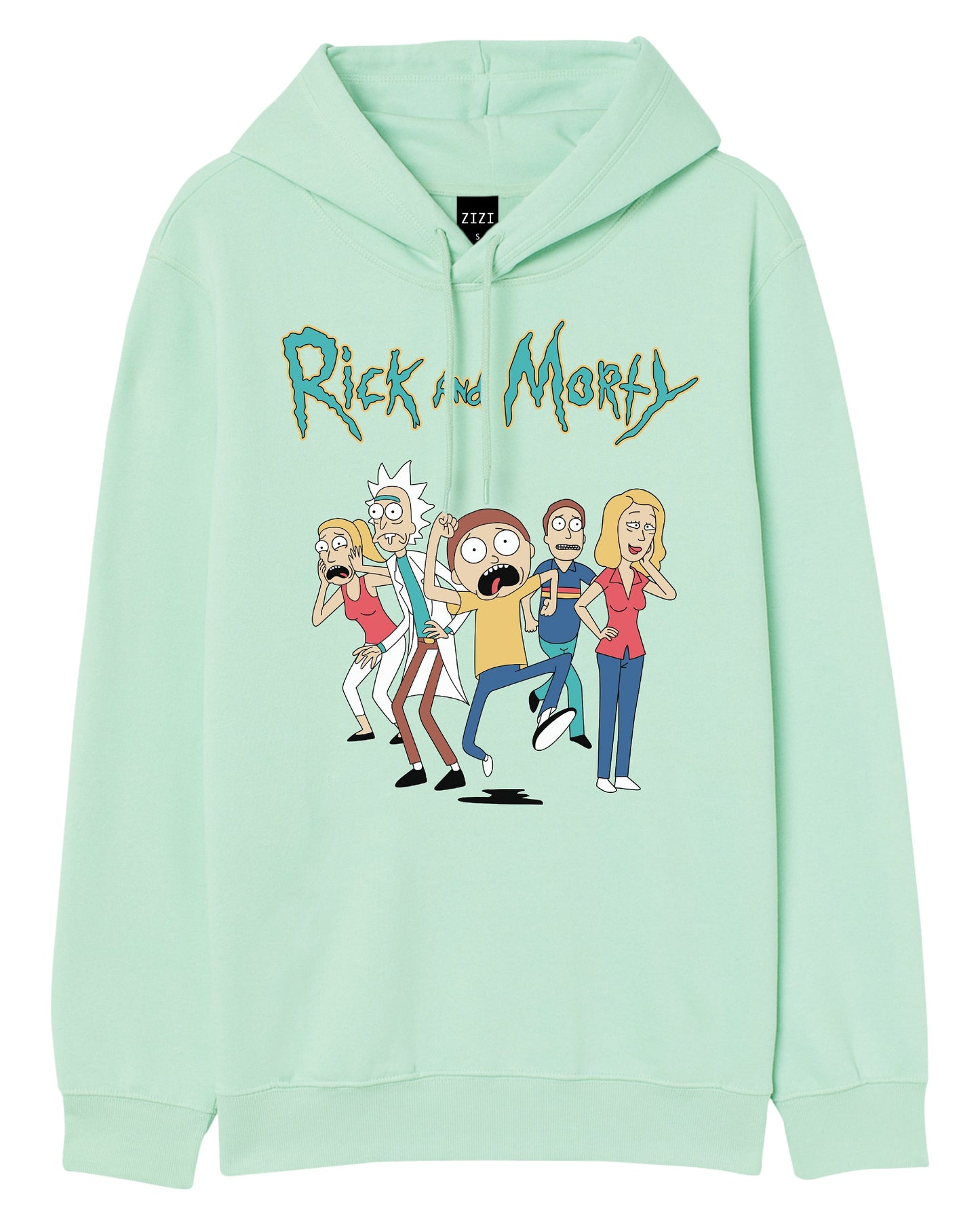 HOODIE VERDE AGUA RICK AND MORTY