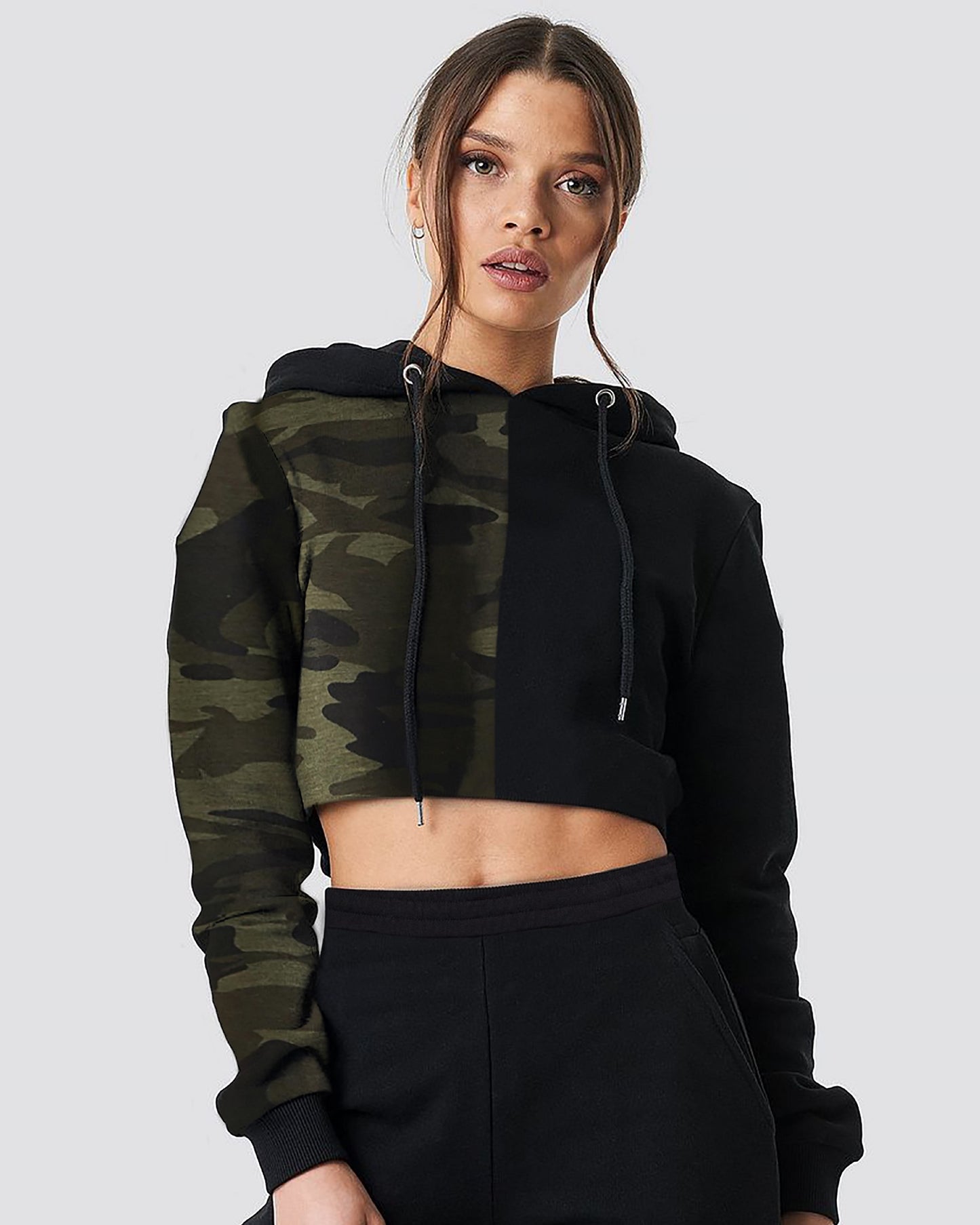 CROP HOODIE MILITAR