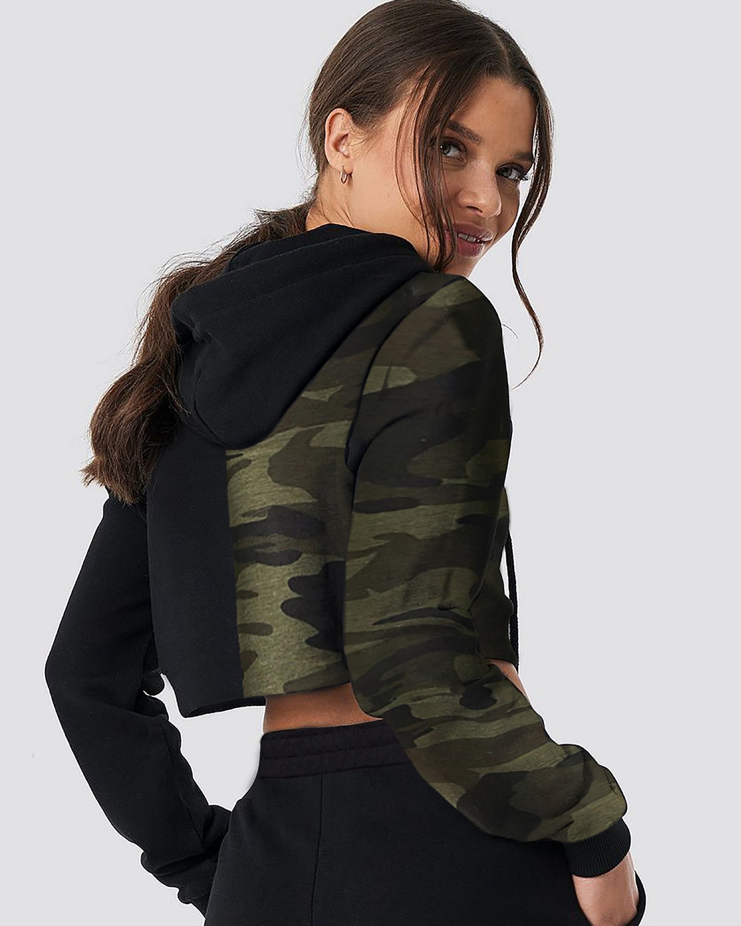 CROP HOODIE MILITAR