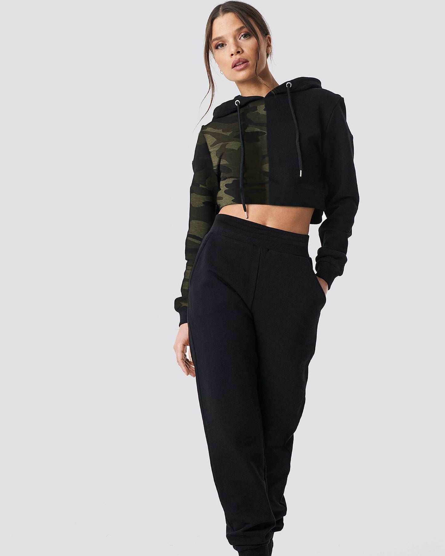 CROP HOODIE MILITAR