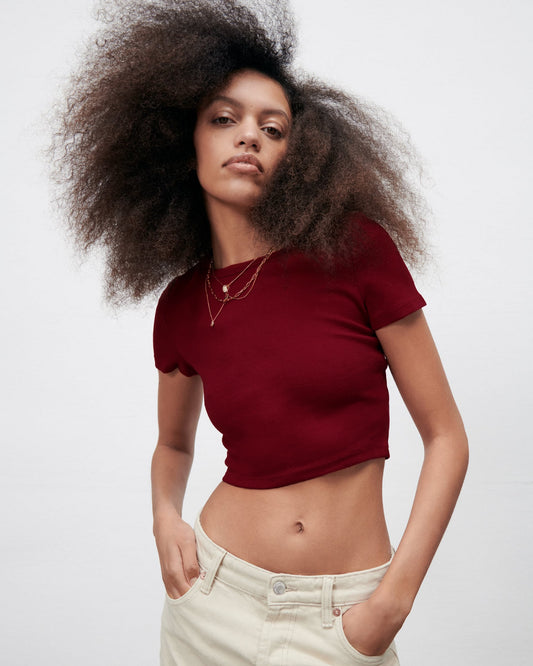 CROP TOP RIBB VINO