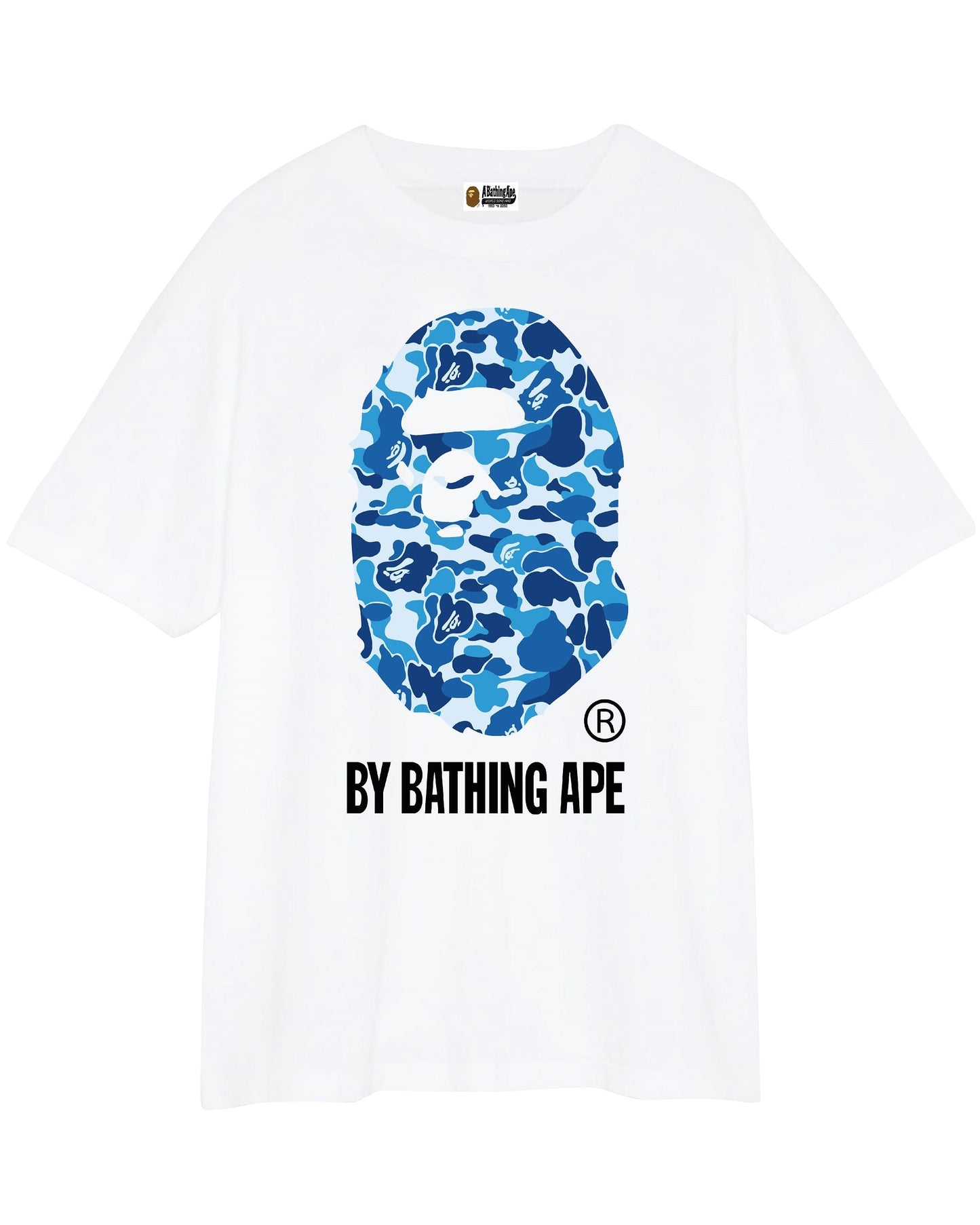 CAMISETA BLANCA GORILA AZUL BAPE