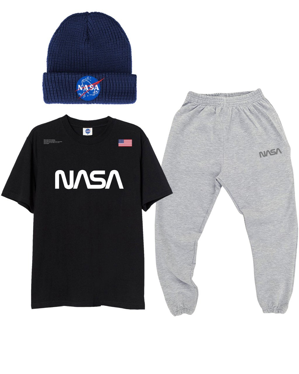 CONJUNTO POWER (CAMISETA + JOGGER + GORRO AZUL)