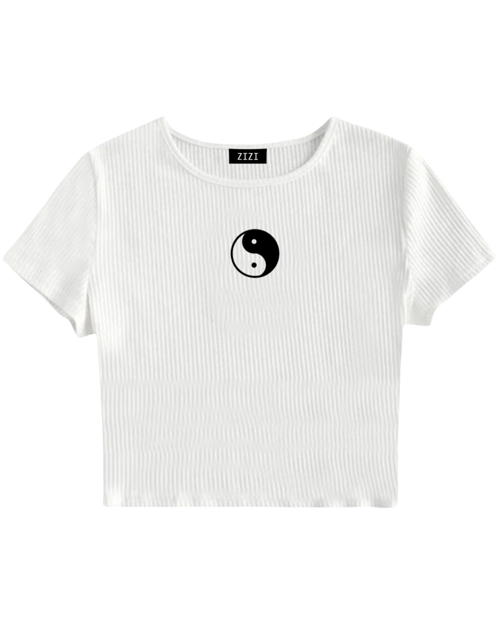 CROP TOP RIBB BLANCO YIN Y YANG