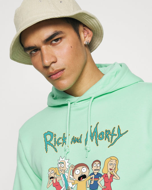 HOODIE VERDE AGUA RICK AND MORTY