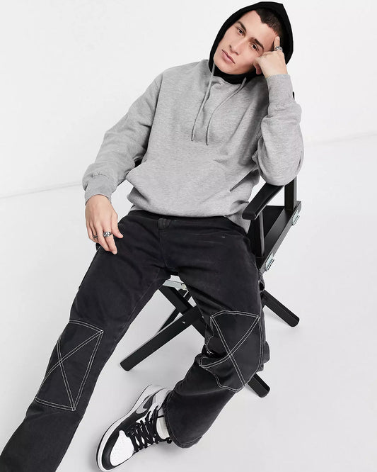 HOODIE GRIS CAPUCHA NEGRA