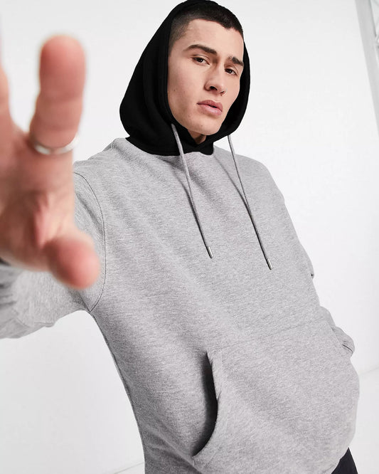 HOODIE GRIS CAPUCHA NEGRA