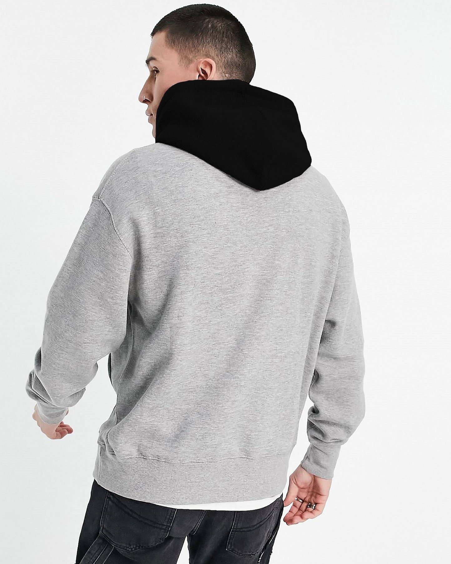 HOODIE GRIS CAPUCHA NEGRA