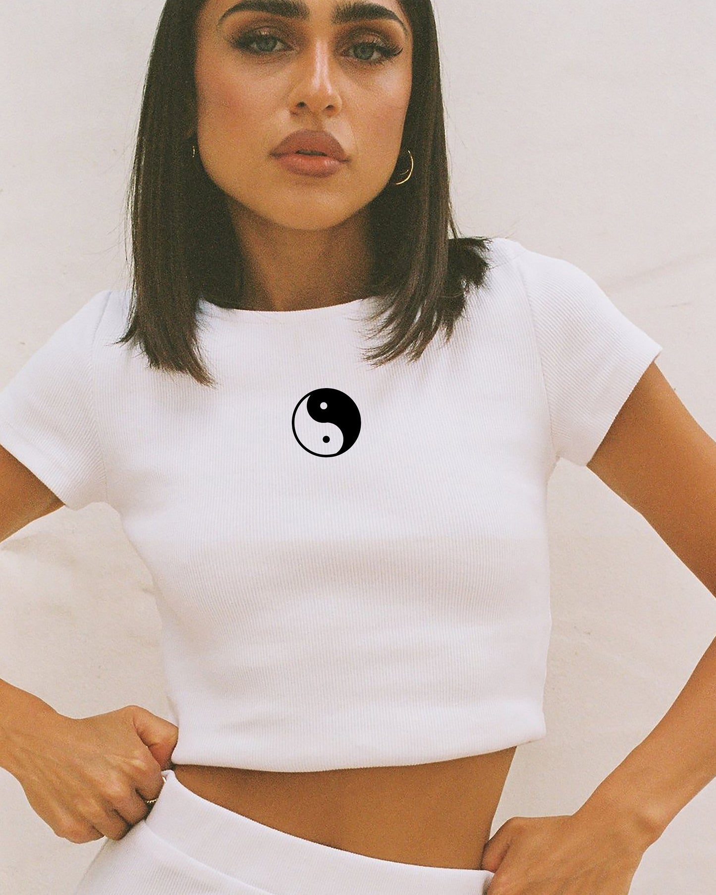 CROP TOP RIBB BLANCO YIN Y YANG