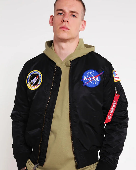 BOMBER JACKET NASA NEGRA