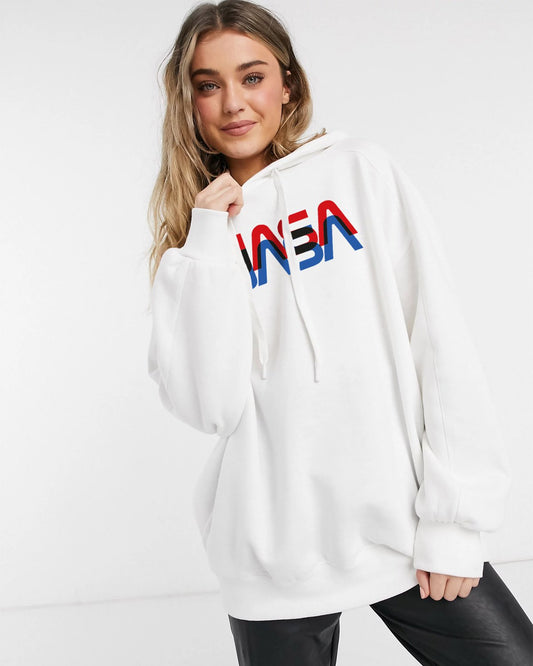 HOODIE NASA BLANCO LOGO BICOLOR