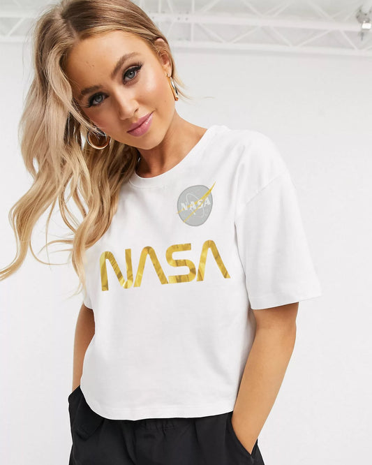 CAMISETA NASA  BLANCA GOLD