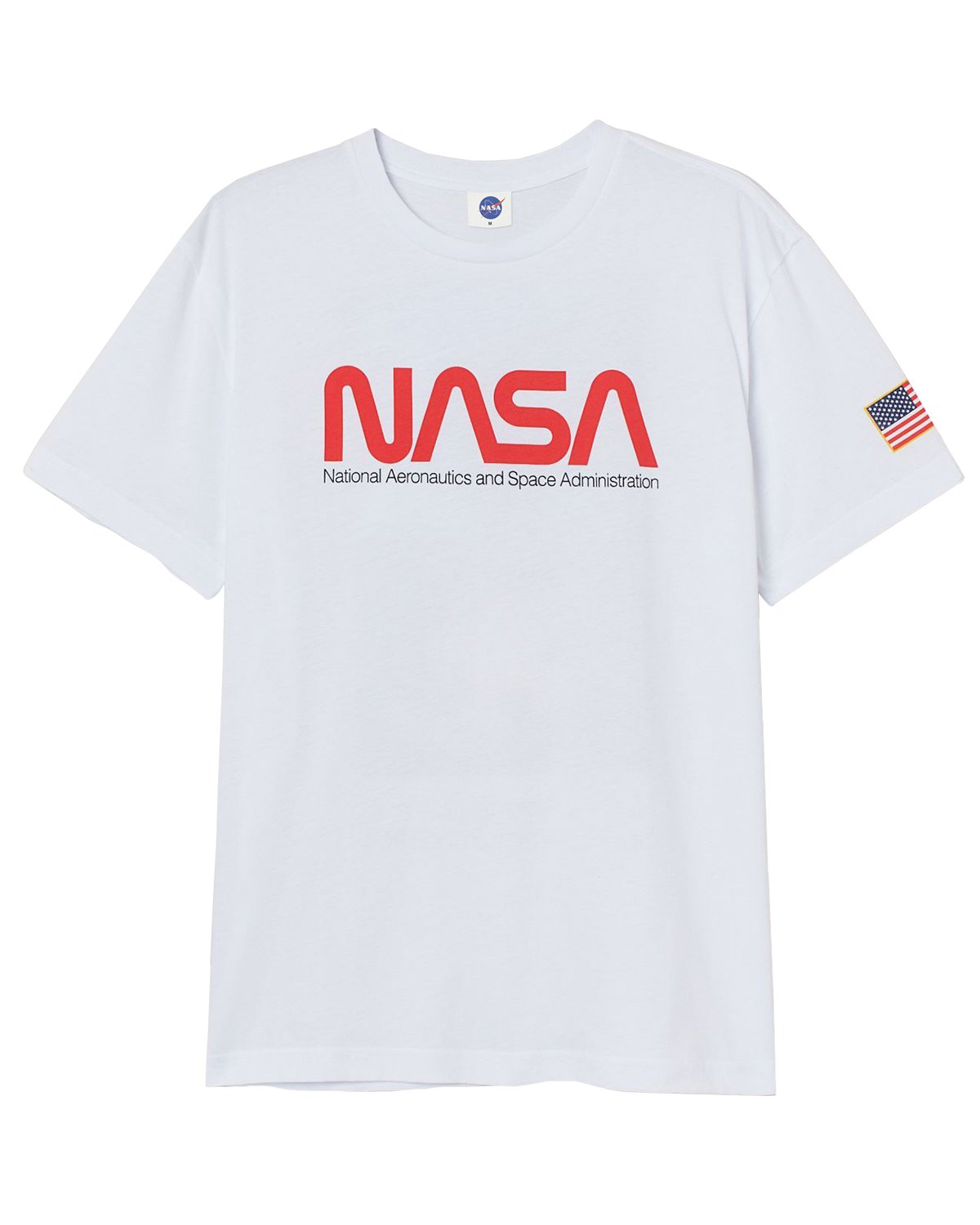 CAMISETA BLANCA NASA LOGO ROJO