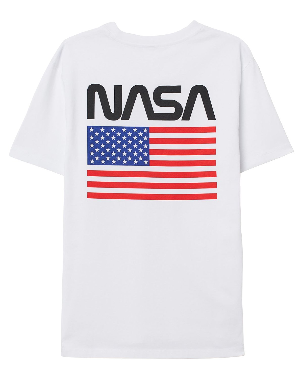 CAMISETA NASA BLANCA  BANDERA