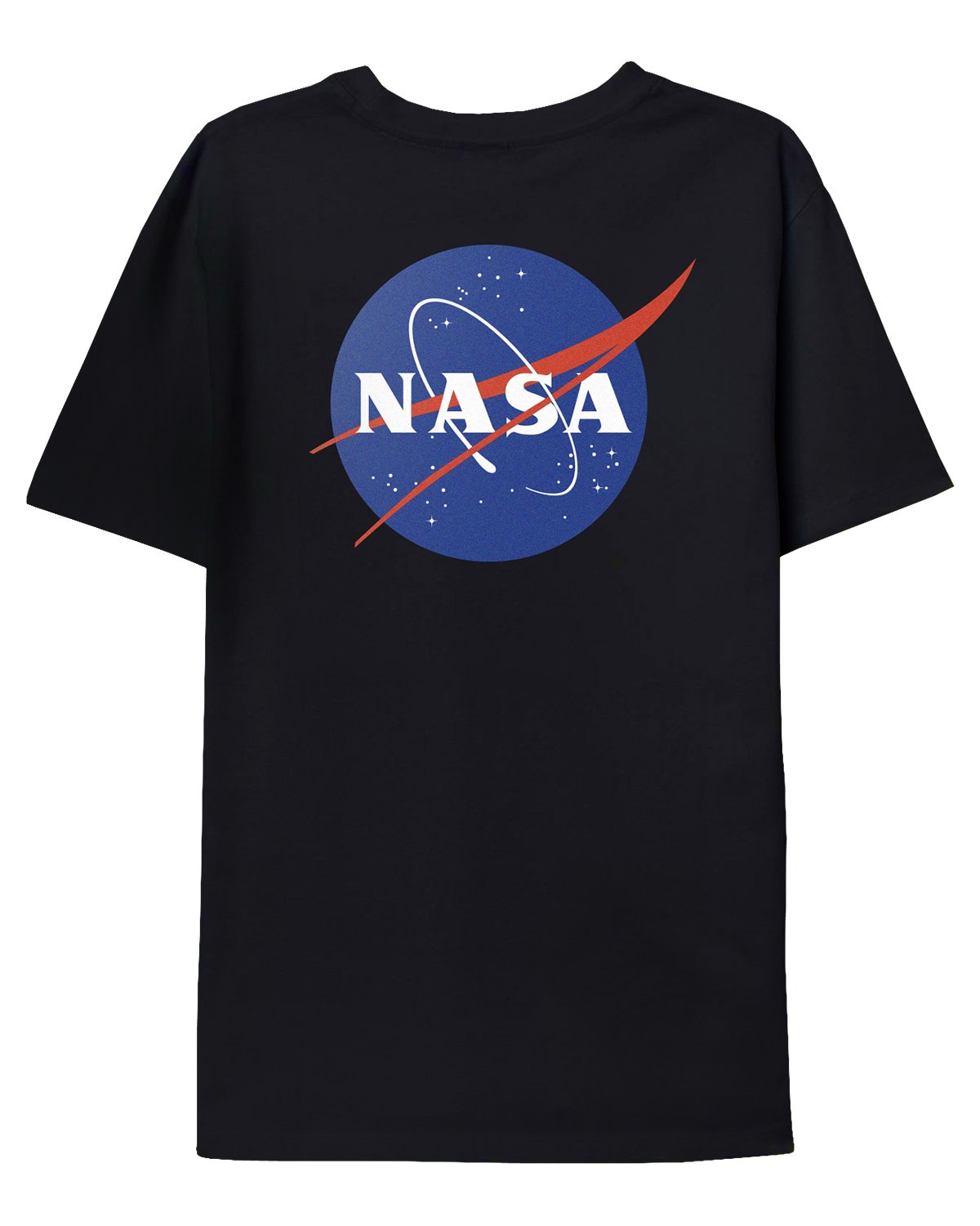 CAMISETA NASA NEGRA LOGO AZUL