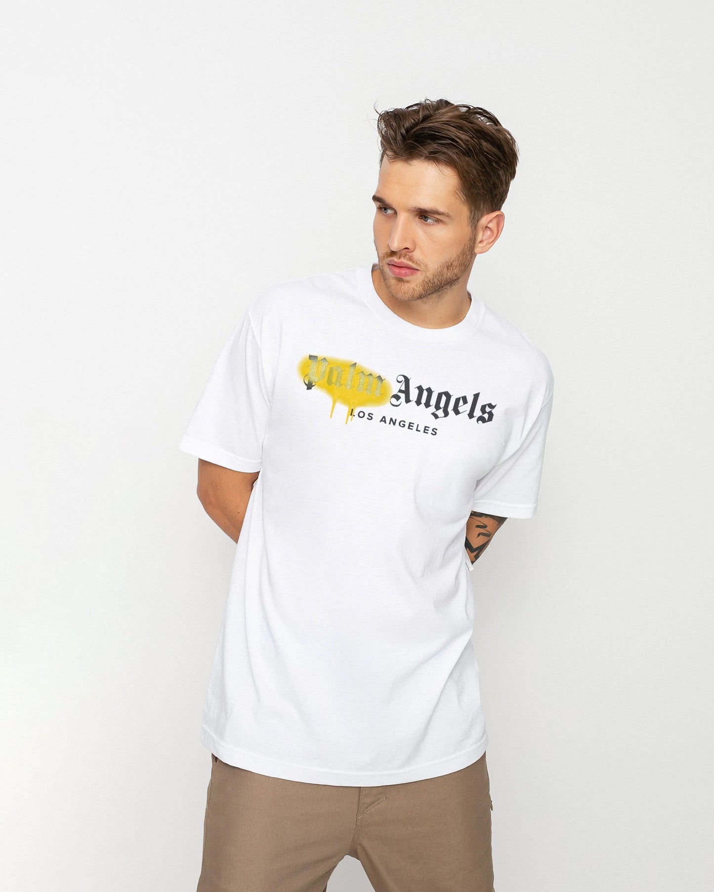 CAMISETA PALM ANGELS SPRAY AMARILLO