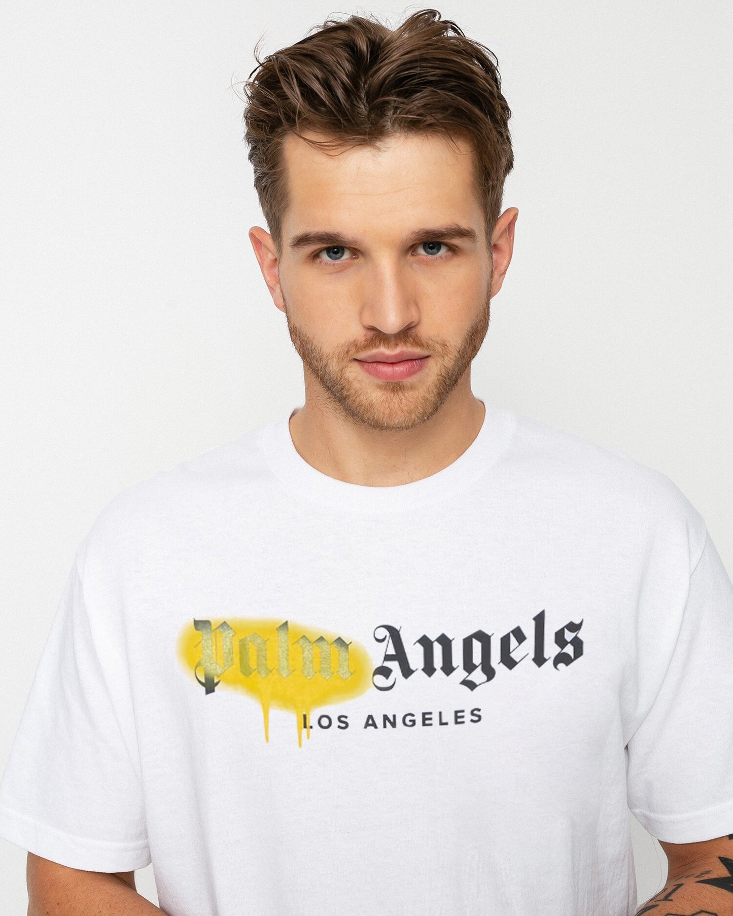 CAMISETA PALM ANGELS SPRAY AMARILLO