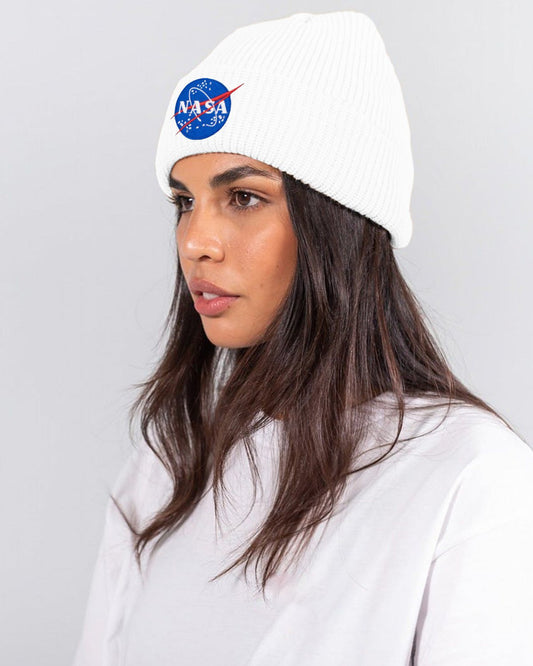 GORRO DE LANA NASA - BLANCO