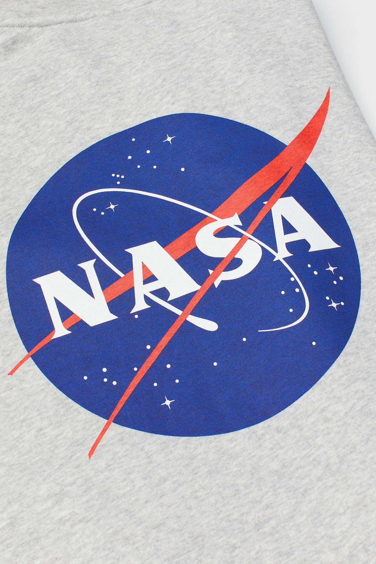 HOODIE NASA GRIS  LOGO AZUL