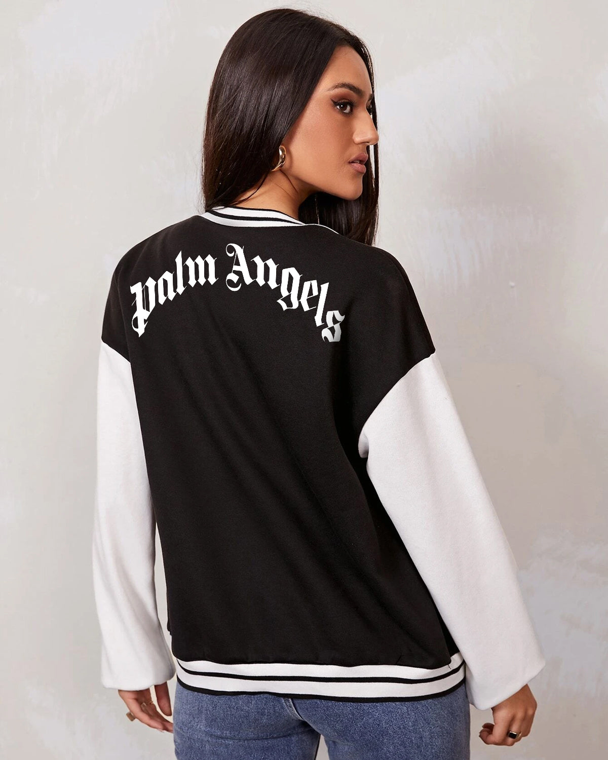 CHAQUETA UNIVERSITARIA NEGRA PALM ANGELS